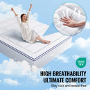 VEVOR Mattress Topper 1" Thickness Fiber Fill Pad with Detachable & Washable Layer, Detachable Bedside Pocket for Holding Items