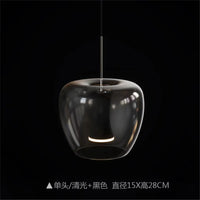 suspension led en verre transparent au design moderne pour décoration intérieure