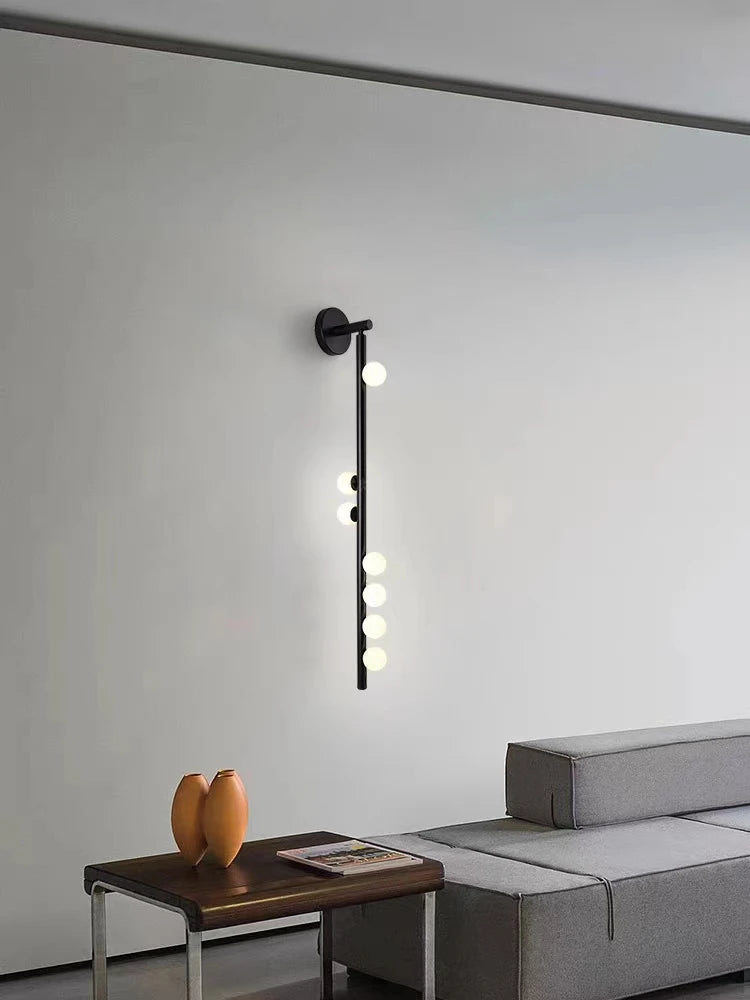 Modern Living Room Art Decoration Wall Lamp, Black Bedside Table, Aisle TV Background Wall, Sofa, Mirror Lighting Appliance - vue 4 sur 10
