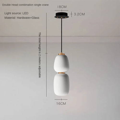 lustre led en verre design minimaliste japonais créatif et artistique - vue 12 sur 12