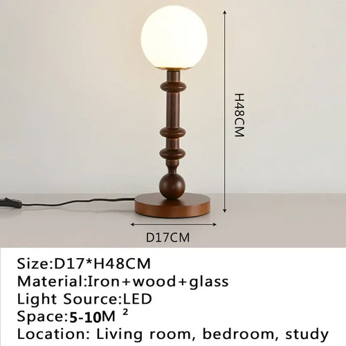 Modern desk lamp, retro creative living room, study room, villa, hotel bedroom, interior decoration, glossy LED bedside lamp - vue 6 sur 21