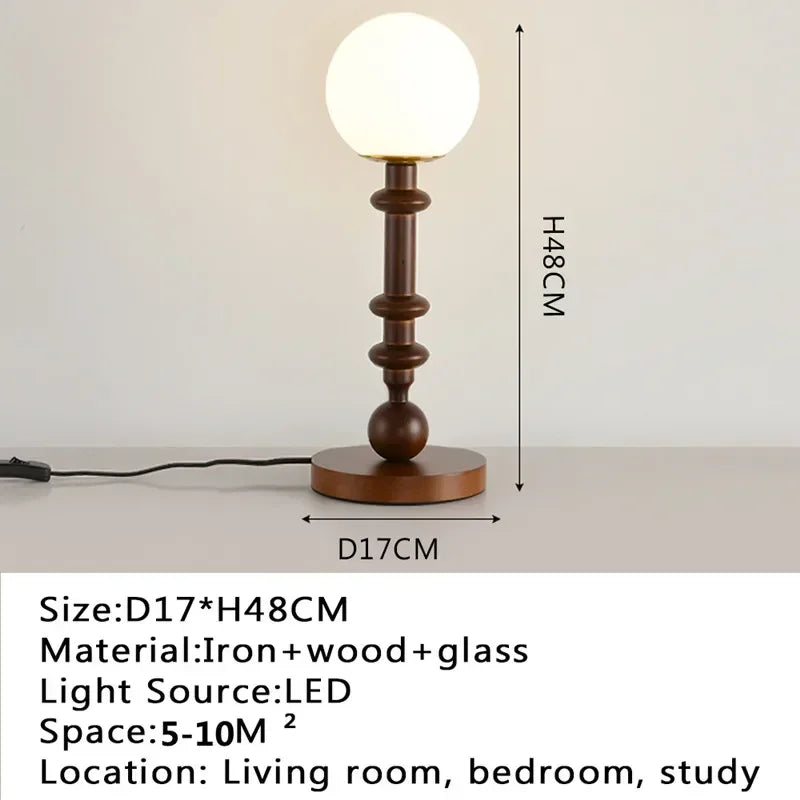 Modern desk lamp, retro creative living room, study room, villa, hotel bedroom, interior decoration, glossy LED bedside lamp - vue 5 sur 21
