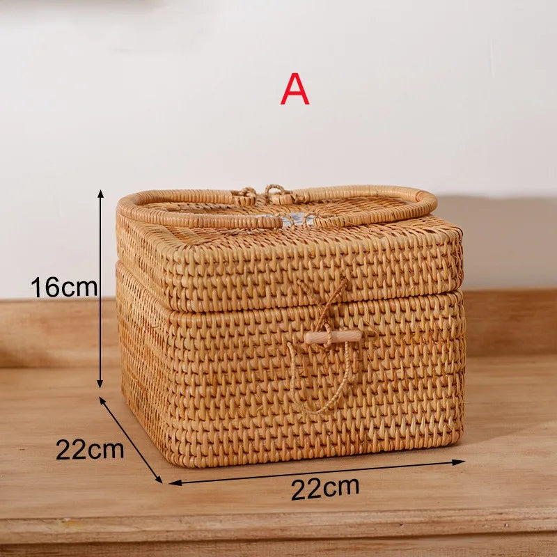 panier de rangement en rotin pour aliments et thé - vue 10 sur 16