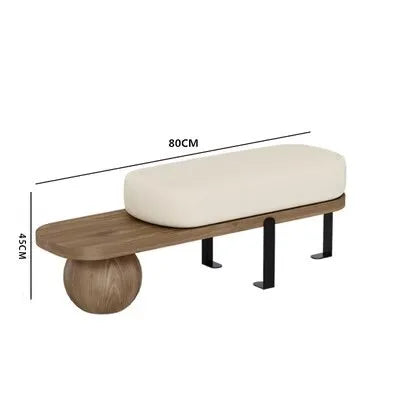 tabouret nordique en bois massif pour chaussures et repos - vue 27 sur 27