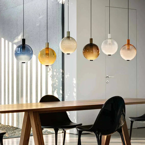 Italy Stained Glass Ball Pendant Lights for Living Room Decoration Kitchen Led Hanging Lamp Bedroom Bar Suspension Luminaire - vue 3 sur 10