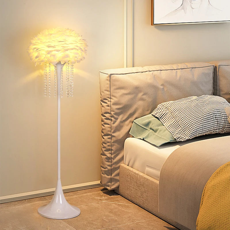 lampadaire postmoderne en plumes avec interrupteur à pied - vue 5 sur 8