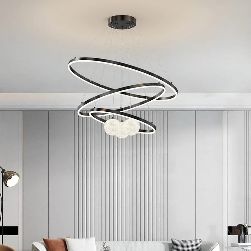 Minimalist led wire chandelier for indoor decor - vue 6 sur 25