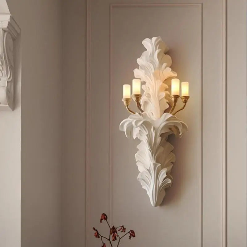 applique murale style français vintage en plâtre avec led
