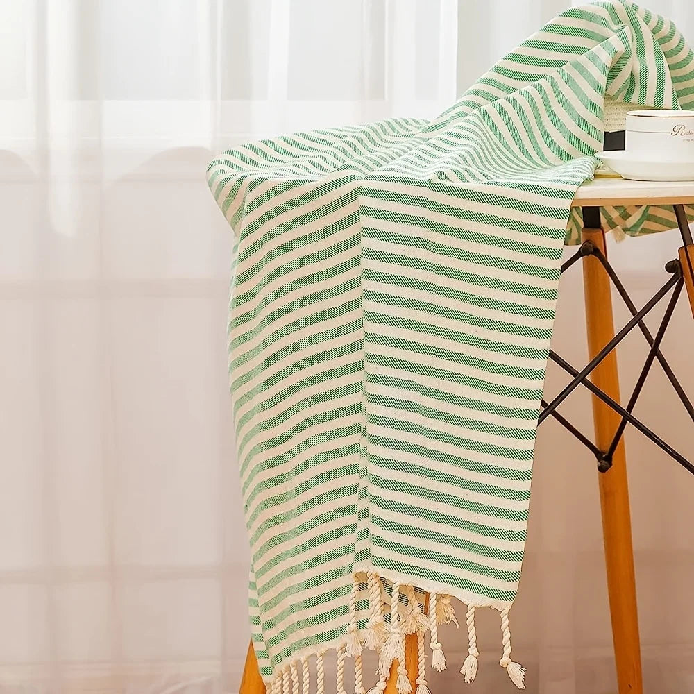serviette de plage turque coton tissé style rayé - vue 3 sur 6