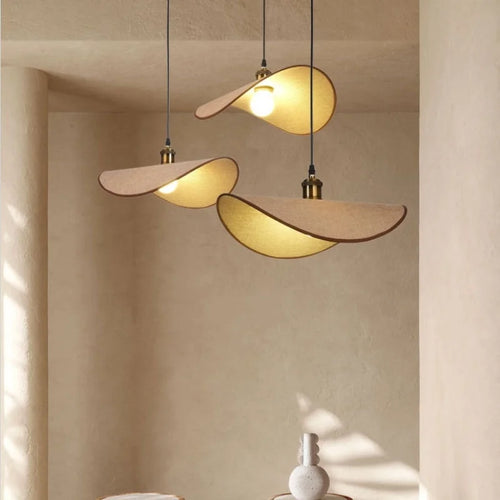 suspension Wabi Sabi minimalisme E27 Led lumière rétro chapeau Led suspension lampe salle à manger nordique lampe Led Droplight Luminarias - vue 3 sur 22