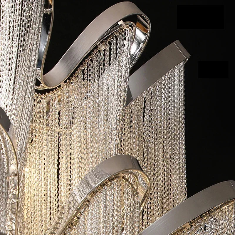 lustre à led pampilles industrielles éclairage intérieur décoration moderne - vue 4 sur 12