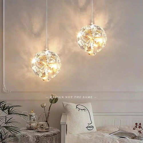 lampe de chevet suspendue cristal lumière gradation télécommande - vue 2 sur 8
