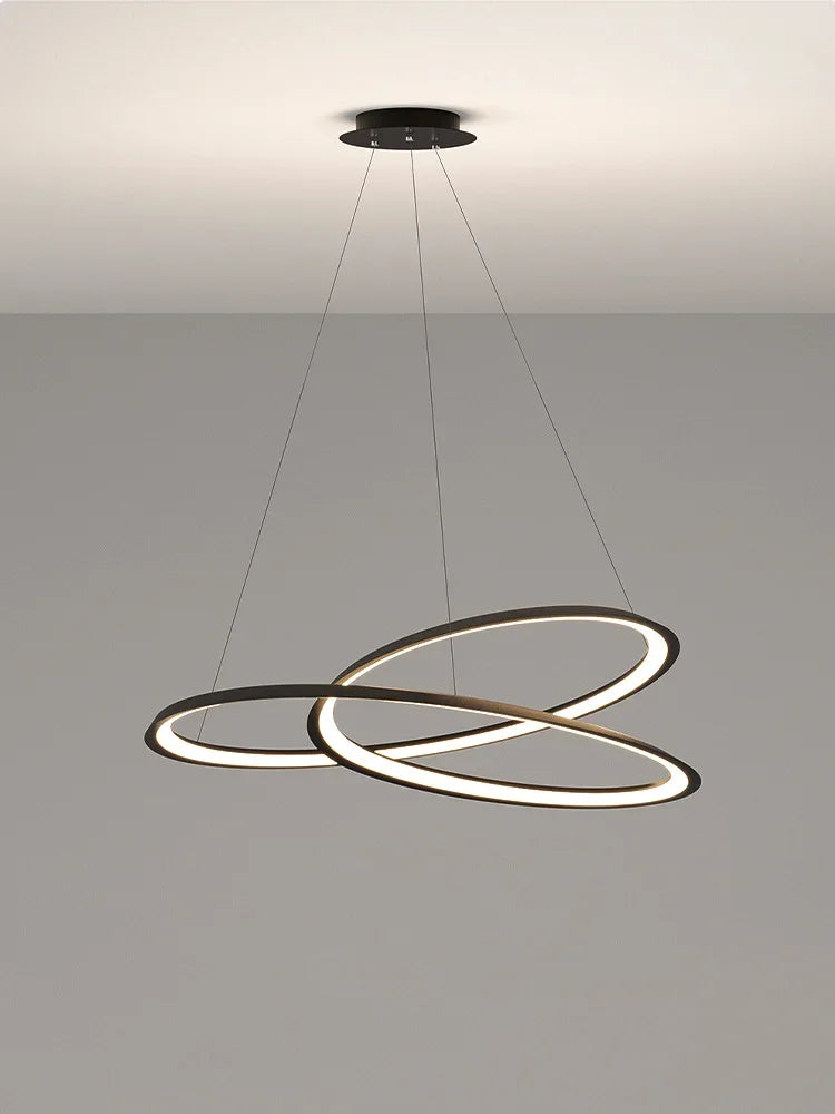 Living Room Chandelier Simple And Creative Ring Lamp Modern Lamp Bar Table Lamp Nordic Light Luxury Hall Ceiling Chandelier - vue 4 sur 7