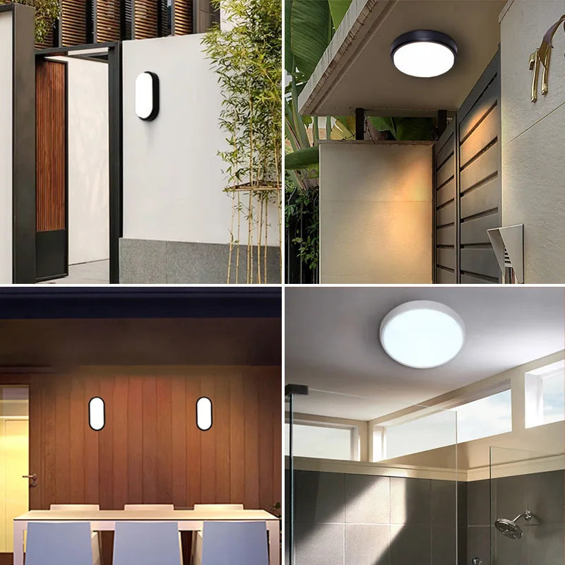 Applique murale extérieure led étanche rond applique luminaire - vue 11 sur 12