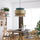 Lustre de style japonais moderne Simple personnalité créative salle à manger chambre étude tissu Art lampes suspendues