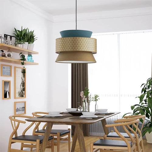 Lustre de style japonais moderne Simple personnalité créative salle à manger chambre étude tissu Art lampes suspendues - vue 4 sur 9
