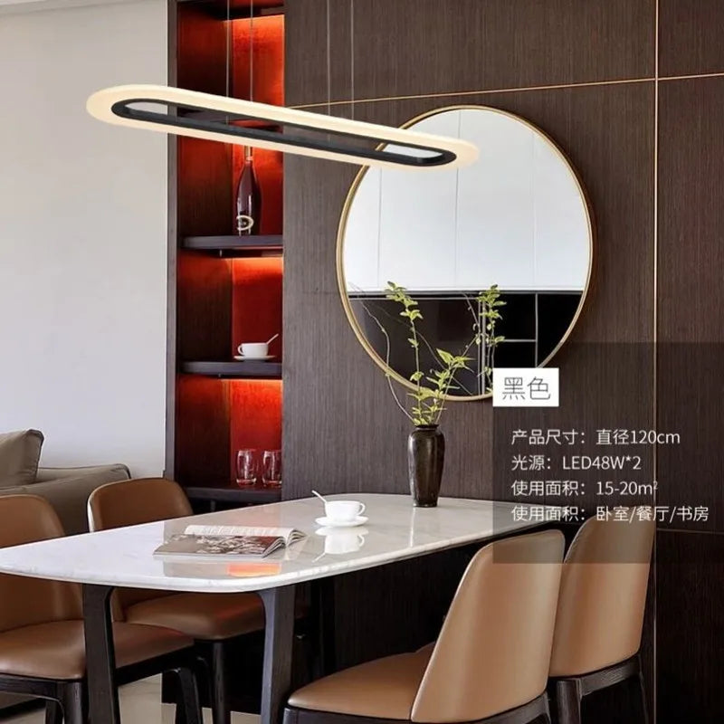 Modern minimalist adjustable LED chandelier decorative lighting - vue 3 sur 10