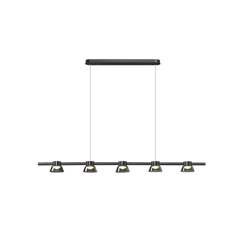 Nordic minimalist strip glass Led Dining Room Ceiling Chandelier Dining Room Bar Kitchen Island decorated hanging light fixtures - vue 7 sur 9