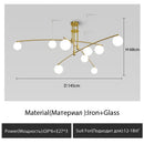 Minimalist glass chandelier in Nordic style for interior decoration