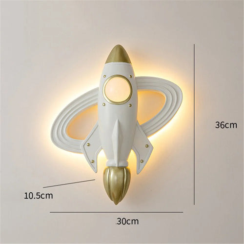 applique murale fusée spatiale led pour chambre enfant avec télécommande