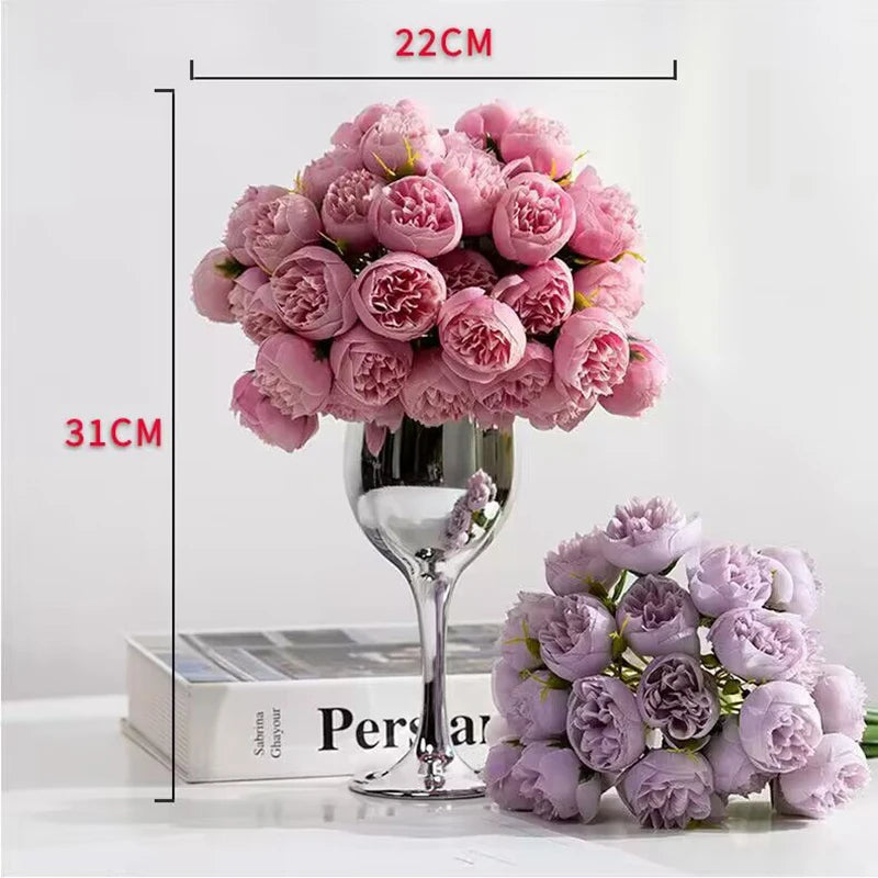 27 têtes de pivoines artificielles pour décorations de mariage et DIY - vue 5 sur 10