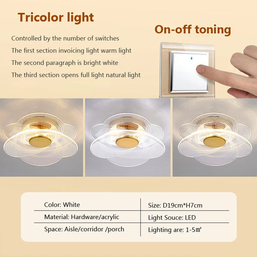 plafonnier led moderne en acrylique pour décoration intérieure - vue 10 sur 18
