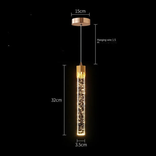 Luminaires suspendus modernes barre de LED en cristal lampes de chevet suspendues salon chambre éclairage intérieur créatif décor à la maison barre - vue 7 sur 8