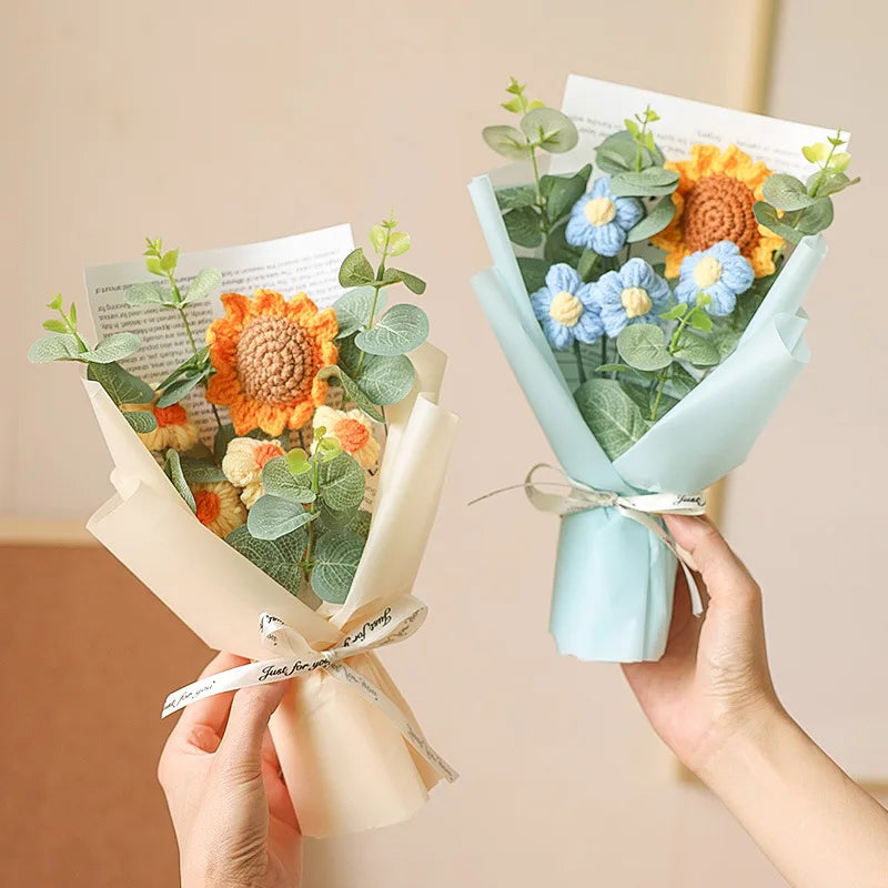 bouquet de tournesols au crochet fait main pour cadeaux et décorations - vue 4 sur 13
