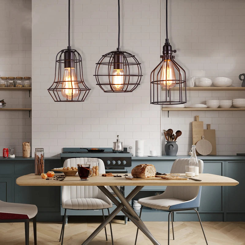 suspension industrielle vintage en fer pour restaurant bar loft - vue 7 sur 17