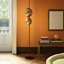 Vintage black and gold LED floor lamp with double shade for reading and bedroom - Superluna