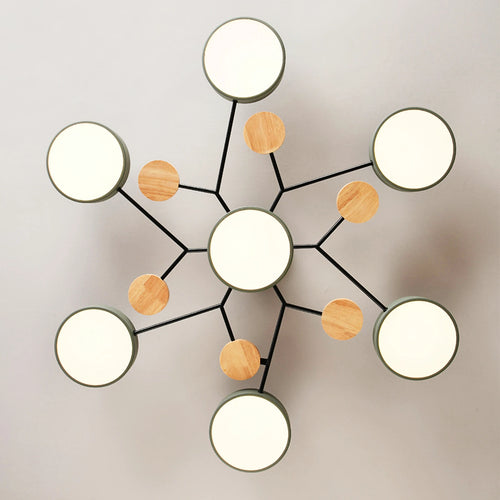 lustre en bois led style nordique pour diverses pièces - vue 6 sur 22