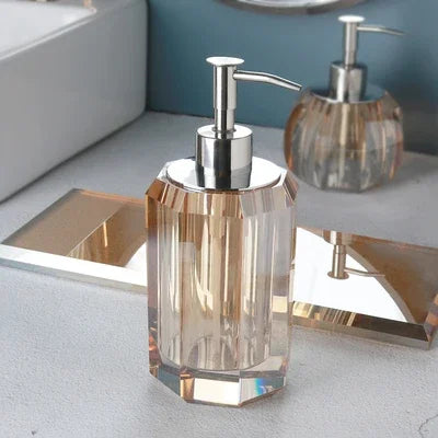 distributeur de savon en verre luxe pour salle de bain - vue 12 sur 15