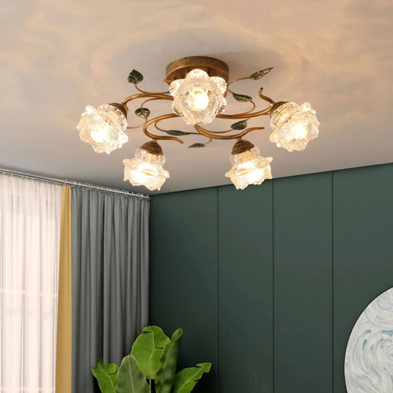 plafonnier décoration led à fleur intérieur