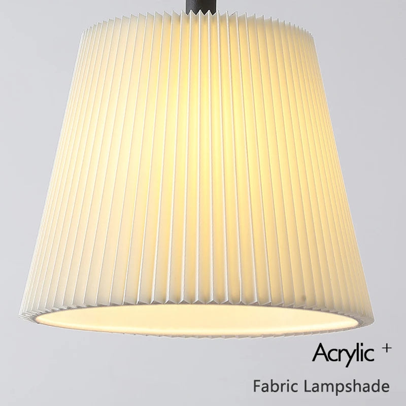 lustre en tissu plissé pour décoration intérieure moderne - vue 7 sur 8