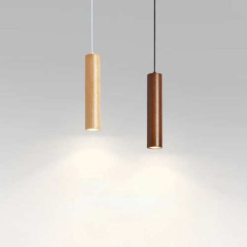 Suspension LED grain de bois design nordique moderne