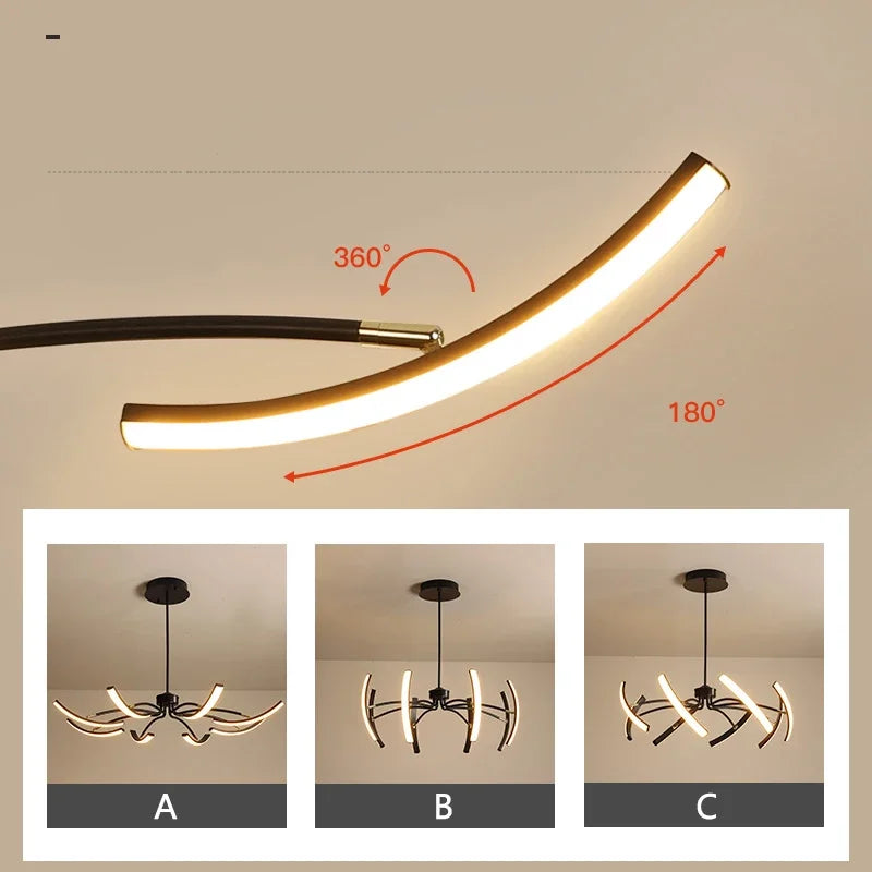 Lustre fini mat moderne pour la décoration du salon cuisine chambre étude lumière réglable lampes de plafond Led décoratives