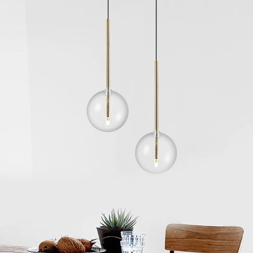 LED moderne Lustre nordique lampes suspendues Lustre luminaire boule de verre abat-jour chambre salle à manger lampe suspendue Restaurant - vue 3 sur 15