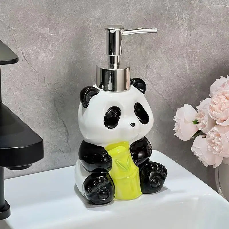 bouteille de lotion céramique panda pour salle de bain - vue 3 sur 6
