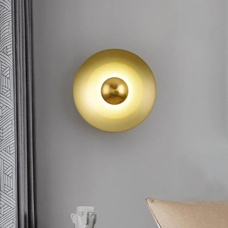applique murale led macaron frisbee nordique décorative