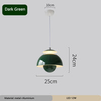Minimalist nordic semicircular multicolour decorative pendant light