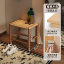 Creative Gourd Stool, French Woven Solid Wood Stool, Household Shoe Changing Stool, Living Room Sofa Side Shelf