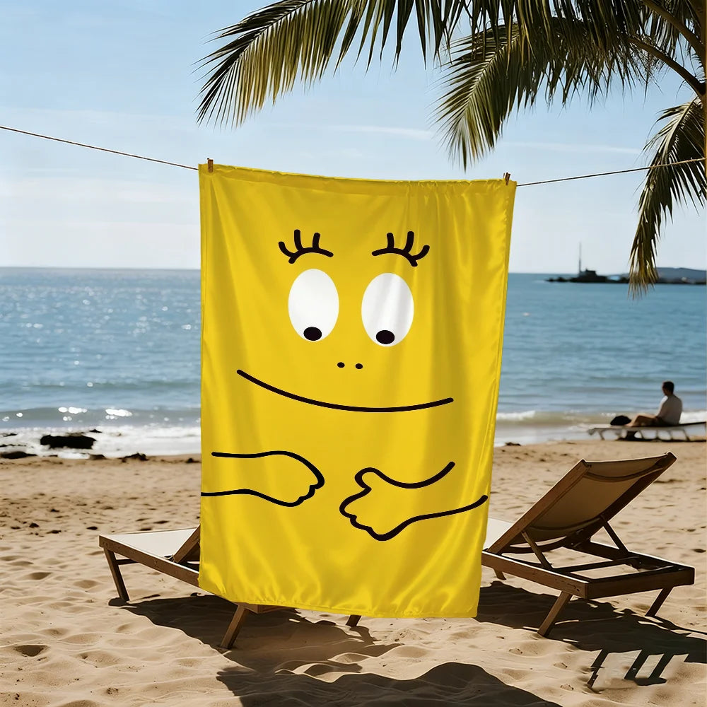 Serviette de plage barbapapas dessin cartoon seche rapide - vue 5 sur 7