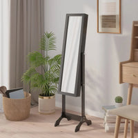 Black foot mirror 34x37x146 cm, home decoration wall Deco living room decoration