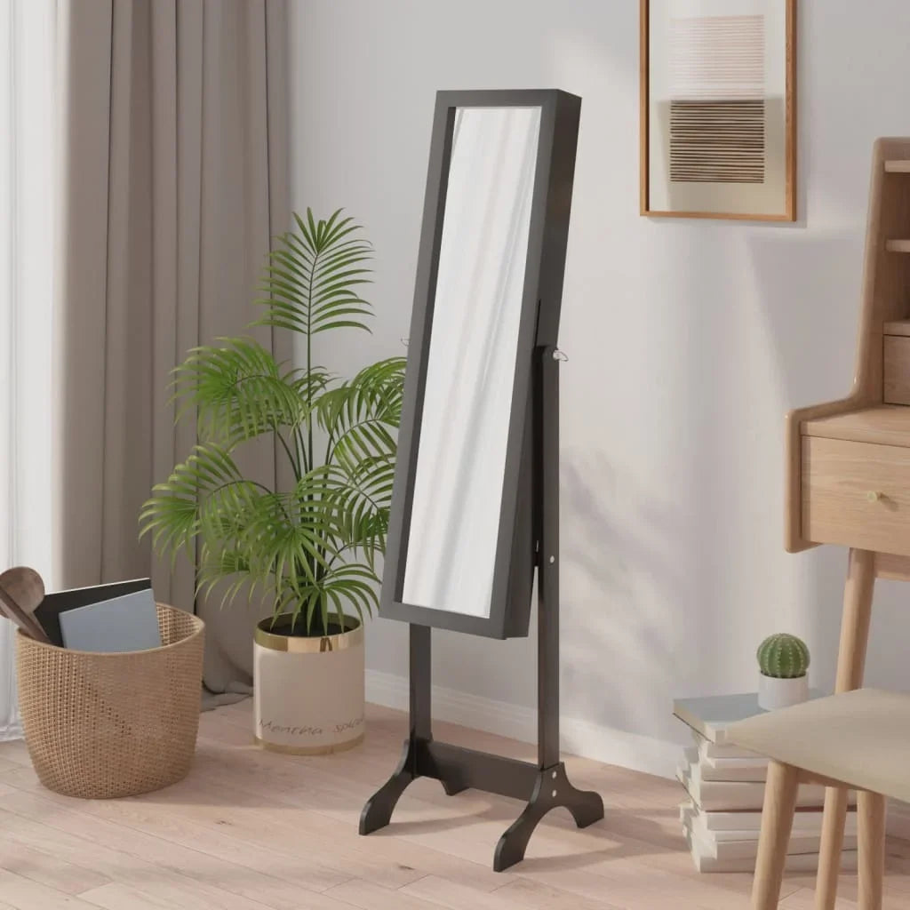 Black foot mirror 34x37x146 cm, home decoration wall Deco living room decoration - vue 1 sur 7