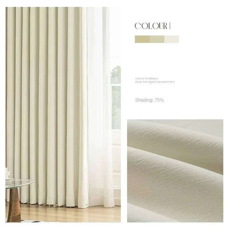 Rideau occultant style minimaliste plissé pour salon chambre - vue 9 sur 16