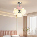 lustre à fleurs roses led pour chambre enfant décor romantique et chaleureux