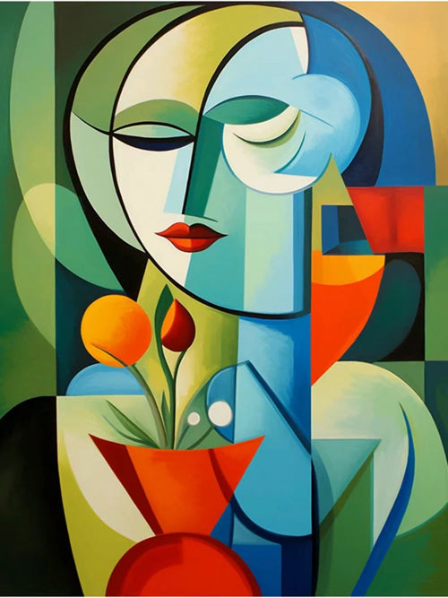 peinture au diamant femme abstraite style picasso 5D art décoration intérieur