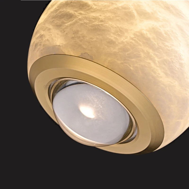 suspension LED en marbre naturel espagnol idéale pour bar et restaurant - vue 6 sur 6