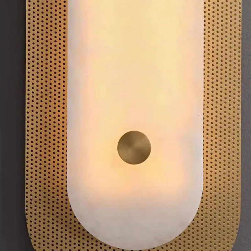 applique murale en marbre naturel art déco cuivre doré design élégant - vue 6 sur 8