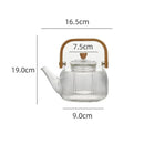 Theiere verre borosilicate filtre integre anse bois design